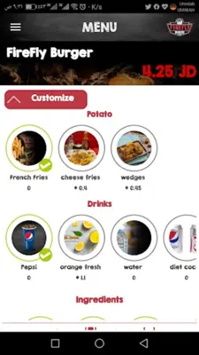 FireFly Burger android App screenshot 2